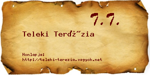 Teleki Terézia névjegykártya